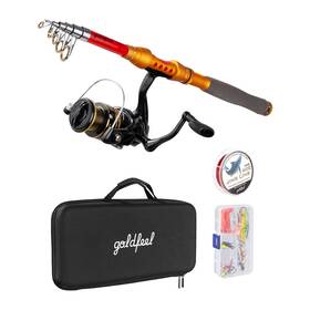 Goldfeel 673498191187 Carbon Fiber Spinning Rod - 9.6 Ft Medium Power Fishing Pole With Reel Combo