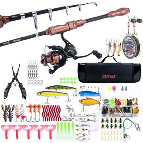 Goture 710917185904 Fishing Rod And Reel Combos-telescopic Pole Spinning Lures Set W