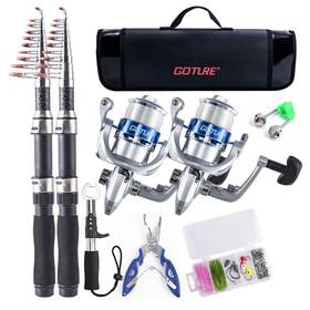 Goture 710917187458 Fishing Rod And Reel Combos-2pcs Telescopic Pole 2pcs Pre-loaded Sp Inch