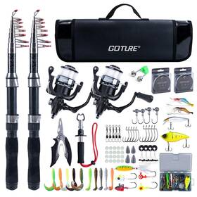 Goture B0fg2hb62f Fishing Rod And Reel Combos-2pcs Telescopic Pole2pcs Pre-loaded