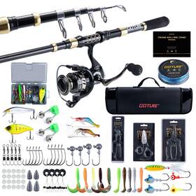 Ja-z03526-8 Goture Fishing Rod And Reel Combos 1.8m-2.7m Telescopic Pole 9 1 Ball Bear Inch