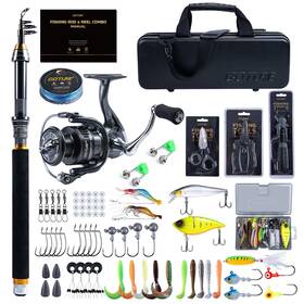 Ja-z03533-1 Goture Fishing Rod And Reel Combos-telescopic Pole Spinning Lures Set W