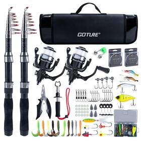 Ja-z03707-4 Goture Fishing Rod And Reel Combos-2pcs Telescopic Pole 2pcs Pre-loaded Sp Inch