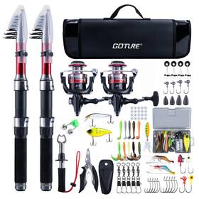 Ja-z03739-4 Goture Fishing Rod And Reel Combos-2pcs Telescopic Pole 2pcs Spinning Reels
