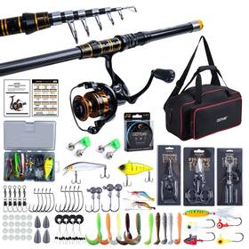 Goture Ja-z03787-1 Fishing Rod And Reel Combos 1.8m-2.7m Carbon Fiber Telescopic Fishing