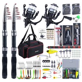Ja-z03829-2 Goture Fishing Rod And Reel Combos-2pcs Telescopic Pole 2pcs Pre-loaded Sp Inch
