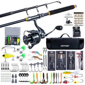 Goture Ja-z03846-3 Fishing Rod And Reel Combos-telescopic Pole Spinning Lures Set W