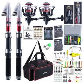 Ja-z03864-2 Goture Fishing Rod And Reel Combos-2pcs Telescopic Pole 2pcs Spinning Reels 7ft