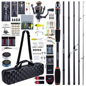 Goture Z04020-2 6 Section Fishing Rod And Reel Combo Carbon Fiber Lure Set With Carry Cas