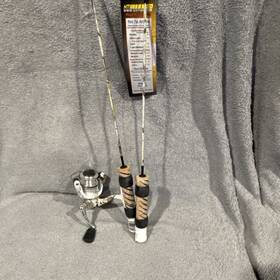 Htifc24l-100 Ht Ice Fish 24in Light Fishing Spinning Rod And 100 Reel Combo Camo/black
