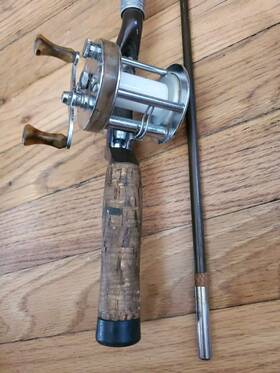 6ft6 Ike Walton 1722 Vtg Inch Spincasting Rod And Kalamazoo Tru-axis #1722 Reel Combo Euc