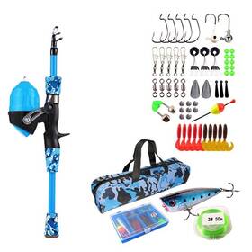 Imountek 717971903321 Kids Fishing Pole Set Starter Kit Telescopic Rod And Reel Combo With Tackle Box