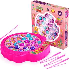 Ipidipi Toys 445014512539 Fishing Game Play Set - 21 Fish 4 Poles And Rotating Board With On-off Music Fam