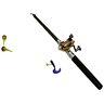 Jatzde Portable Mini Telescopic Pen Fishing Rod Reel Set
