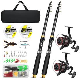 Kalynsung B0dhvffv7p 6.89ft Fishing Rod And Reel Combo 2pcs Telescopic Carbon Fiber