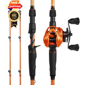Amkk-kcocstlb-74hh2ror-us-fba Kastking Lethal Blaze Twin-tip Casting 7ft4 Inch Heavy-right Handed Orange/black