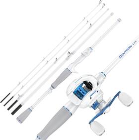 Kcocstce-7mhmh4rwh Kastking Centron Lite Travel Rod And Reel Combo Spinning Baitcaster Bass Trout