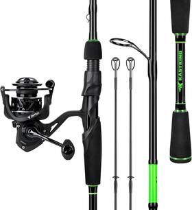 Kastking Kcospnzp-70mmh2s30bk. Zephyr 7ft Dual-tip Rod And Reel Combo Im6 Spin 3000 M/mh