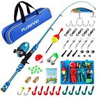 Kids Fishing Pole With Spincast Reel Telescopic Rod Combo Full Kit Plusinno