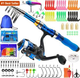 Kilitn 313114480478 Kids Fishing Rod 1.5m 61inch 4.92ft Portable Telescopic Pole And Kilitn 313114480478 Kids Fishing Rod 1.5m 61inch 4.92ft Portable Telescopic Pole And