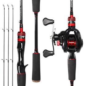 Kilitn 717459644982 Fishing Rod And Reel Combo Baitcaster 2-piece L/m/mh Power Repla