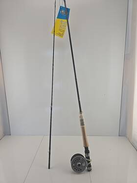Hsx7645 Kmart Vintage Fishing Sportfisher Fly Rod Reel Comb 7ft 6 Inch