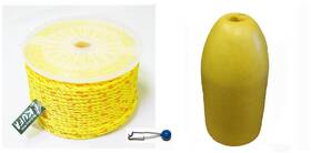 Kufa 882746017135 Sports 5/16 X 400ft Poly Rope With Line Weight And Yellow Flaot Combo Pp4 F1