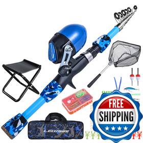 B0c2yw6x36 Leofishing 170cm/5.6ft Kids Fishing Rod Set Portable Telescopic