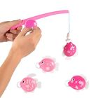 Liberty Imports Pink Rod And Reel Fun Fishing Game Pretend Play Bath Toy Set With 4 Fish 000649004506