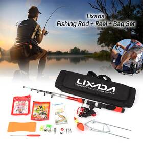 Acq1518111231058gj Lixada 2.1m Telescopic Fishing Rod Reel Combo With Baits Hooks Set U3t8