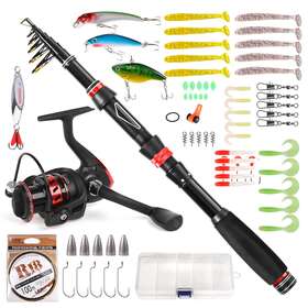 Axb4990026213719my Lixada Fishing Rod And Reel Combo Carbon Fiber Telescopic With S2h0