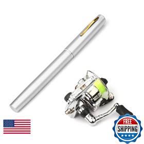 B07j664fm5 Lixada Collapsible Mini Pen Fishing Pole Kit - Telescopic Rod And Spinning Reel
