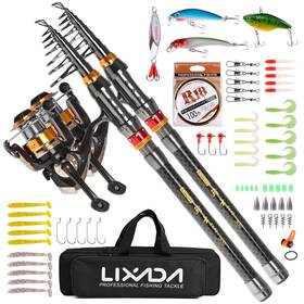 Clc5846346186380dj Lixada Carbon Telescopic And Reel Combo D9n3