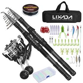 Dqs0773299314919ep Lixada Ultra Fishing Rod And Reel Combos 2 Piecetelescopic With I1v7