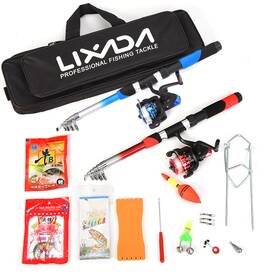 Drk9580453676607xz Lixada Telescopic 2.1m Fishing Rod Reel Combo With 2pcs Reels And Bag T8g2