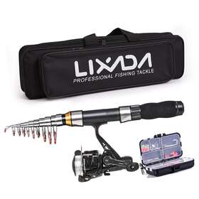 Ive6909502789986as Lixada Fishing Rod Reel Combo Full Kit 2. Telescopic Storage Bag U0m0
