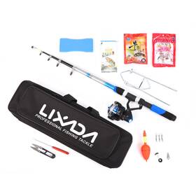 Kus8141500580084ws Lixada 2.1m Telescopic Fiberglass Fishing Rod Reel With Baits Hooks T6c7