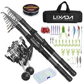 Lir8170806511938ip Lixada Ultra Fishing Rod And Reel Combos 2 Piecetelescopic With G0s5