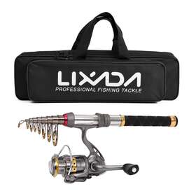 Msy0041980223639et Lixada Fishing Rod Reel Combo Carbon Fiber Telescopic Reels U8w3