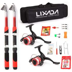 Nrx0100525256630ke Lixada Fishing Rod Reel Combo 2 Pcs 2.1m O9h6