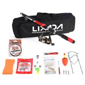 Pqr5851502661848cm Lixada Fishing Tackle Set With 2.1m Telescopic Fiberglass Sea Rod E7b7