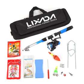 Yuu9352866636637jh Lixada Fishing Tackle Set With 2.1m Telescopic Fiberglass Sea Reel W9u5