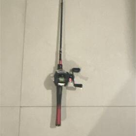 La201 Lizard Baitcast Combo Casting Rod And Reel Right Retrieve Black/red