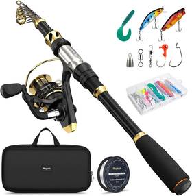 Magreel 629722702919 Fishing Rod And Reel Combo Telescopic Pole Set With Line 2.1m-6.89ft