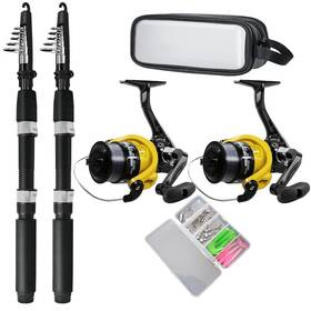 0885s Ministoream Fishing Pole Combo Set 2.1m/6.89ft 2pcs Collapsible Rods Spinning Reels