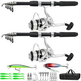 18000de Mncirisetou Fishing Pole Combo 6.9ft 2pcs Telescopic Rods Set Collapsible Carbon Fiber