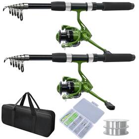 G9-xnme-8rvz Mncirisetou 2pack Fishing Pole Combo Rod Combos With Telescopic Sp Inch