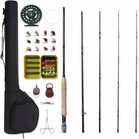 Netangler B07hj3tfmh Fly Fishing Rod And Reel Combo 4-piece 5wt Aluminum