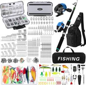 Mee-doublefill-1826 Nobrand Fishing Kit With Rod Reel Tackle Box Hooks Lures Backpack For Men And Women