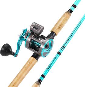 Skqbectc15l Nobrand Inshore Fishing Rod Combo With Line Counter Reel For Catfish Salmon Bass